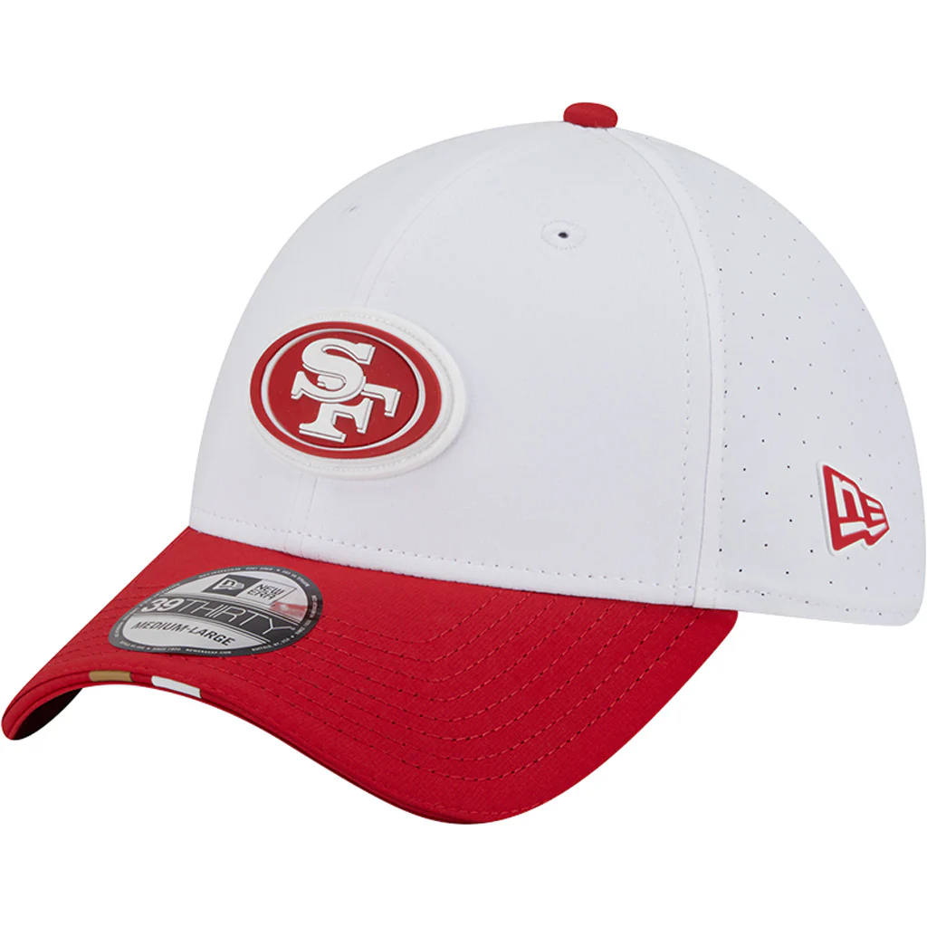 NFL San Francisco 49ers New Era 2025 Training 39THIRTY Flex Fit Hat - White