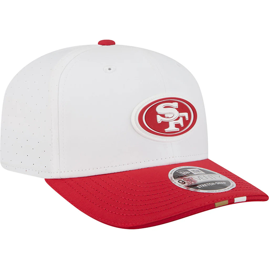 NFL San Francisco 49ers New Era 2025 Training 9SEVENTY Stretch-Snapback Hat - White - Image 2
