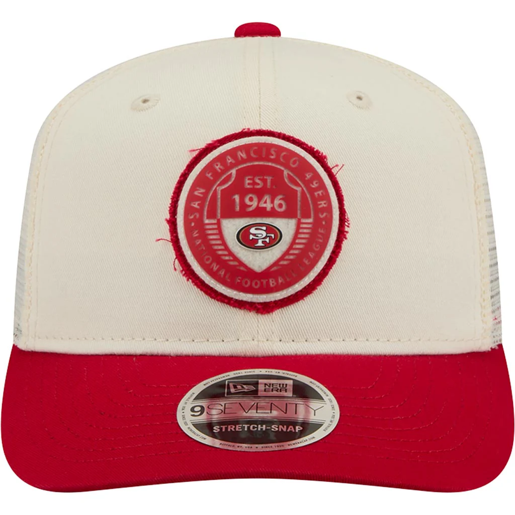 NFL San Francisco 49ers New Era Circle 9SEVENTY Stretch-Snapback Hat - Cream - Image 3