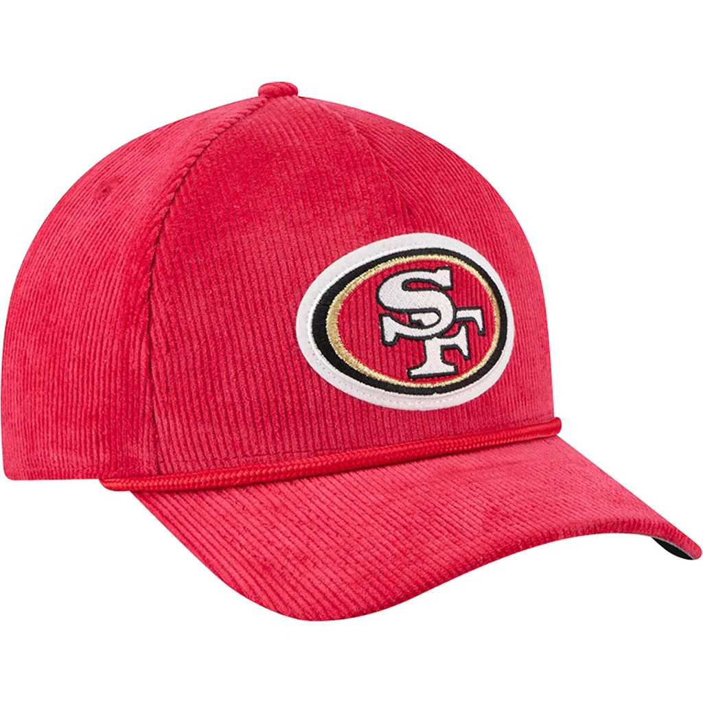 NFL San Francisco 49ers New Era Corduroy 9FORTY A-Frame M-Crown Snapback Hat - Red - Image 2