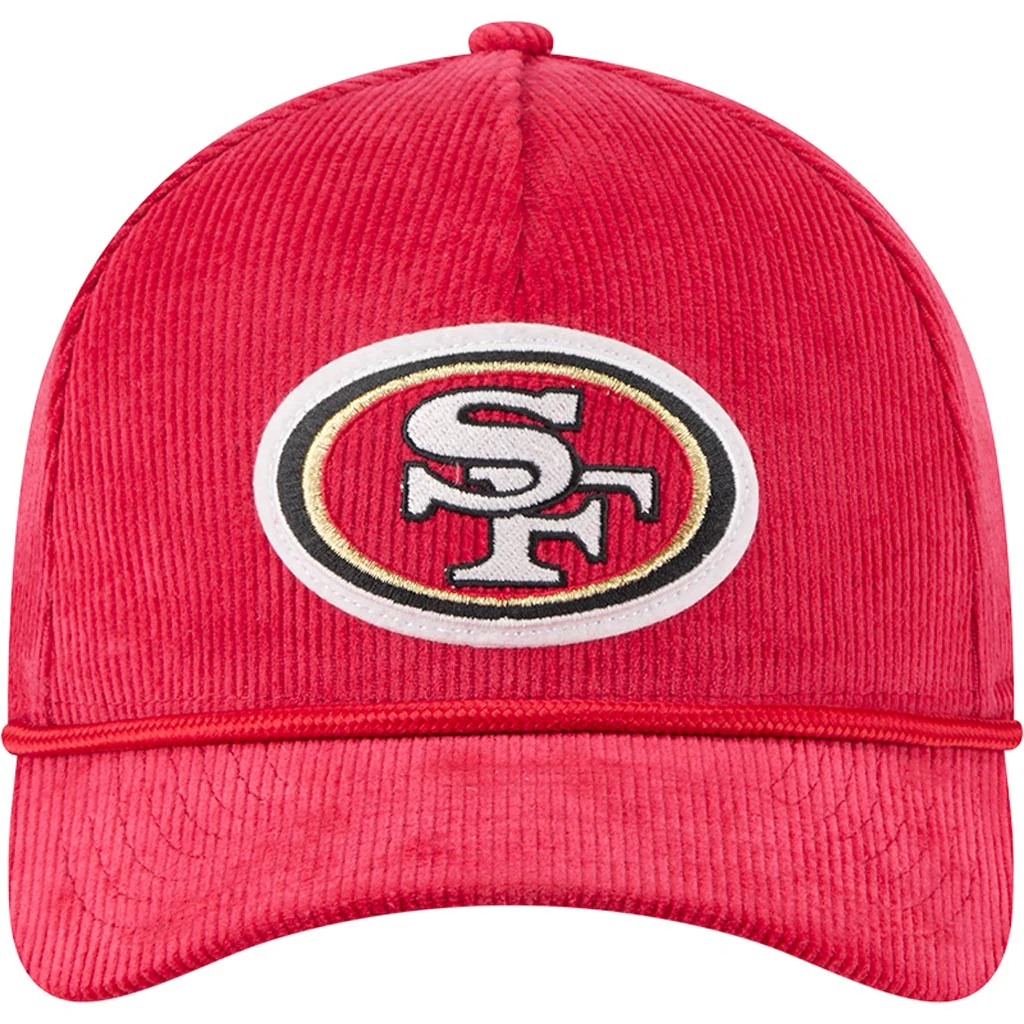 NFL San Francisco 49ers New Era Corduroy 9FORTY A-Frame M-Crown Snapback Hat - Red - Image 3