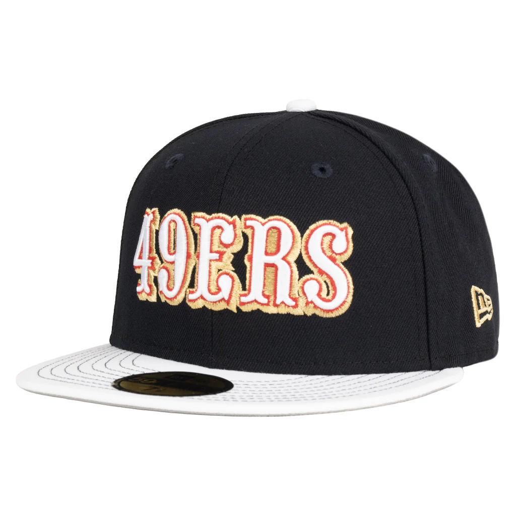 NFL San Francisco 49ers New Era Gold Medal 59FIFTY Fitted Hat - Navy - Image 2