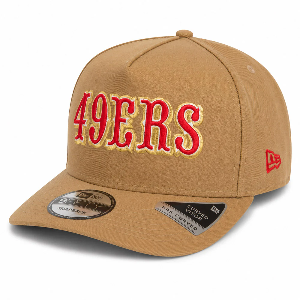 NFL San Francisco 49ers New Era Khaki 9FIFTY A-Frame Snapback Hat - Khaki