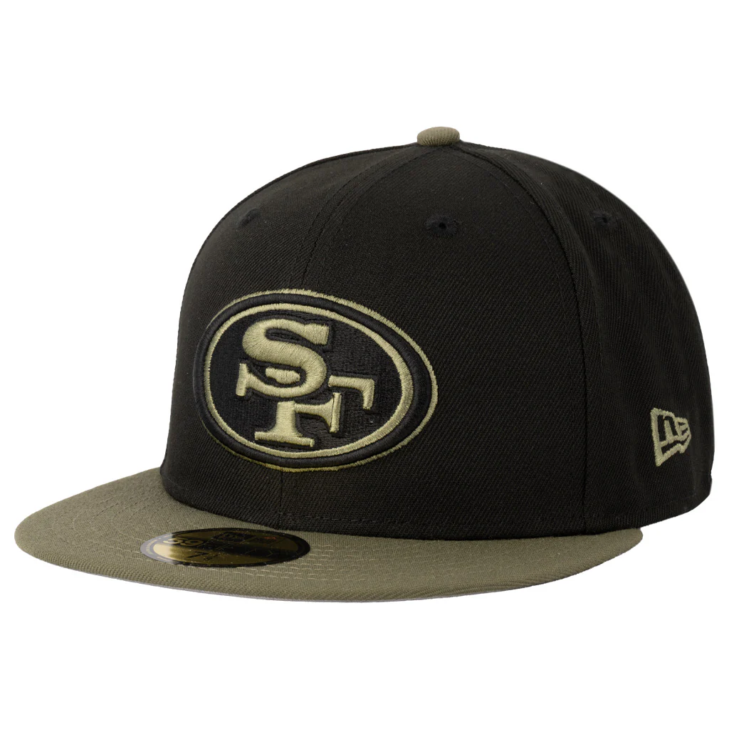 NFL San Francisco 49ers New Era Midnight Jungle 59FIFTY Fitted Hat - Black - Image 2