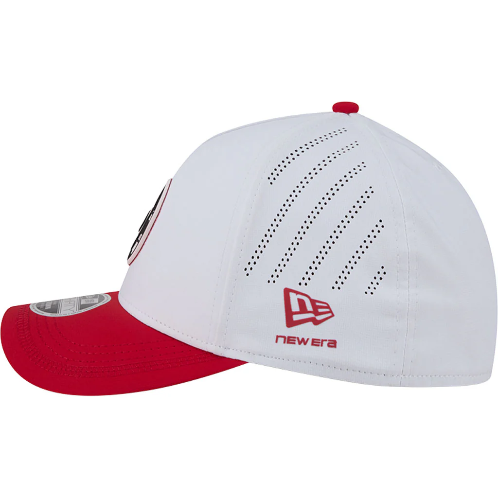 NFL San Francisco 49ers New Era Patch 39THIRTY M-Crown Flex Fit Hat - White - Image 4
