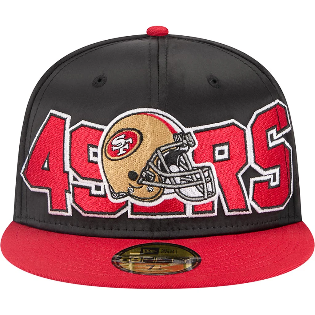 NFL San Francisco 49ers New Era Satin 59FIFTY Fitted Hat - Black - Image 3