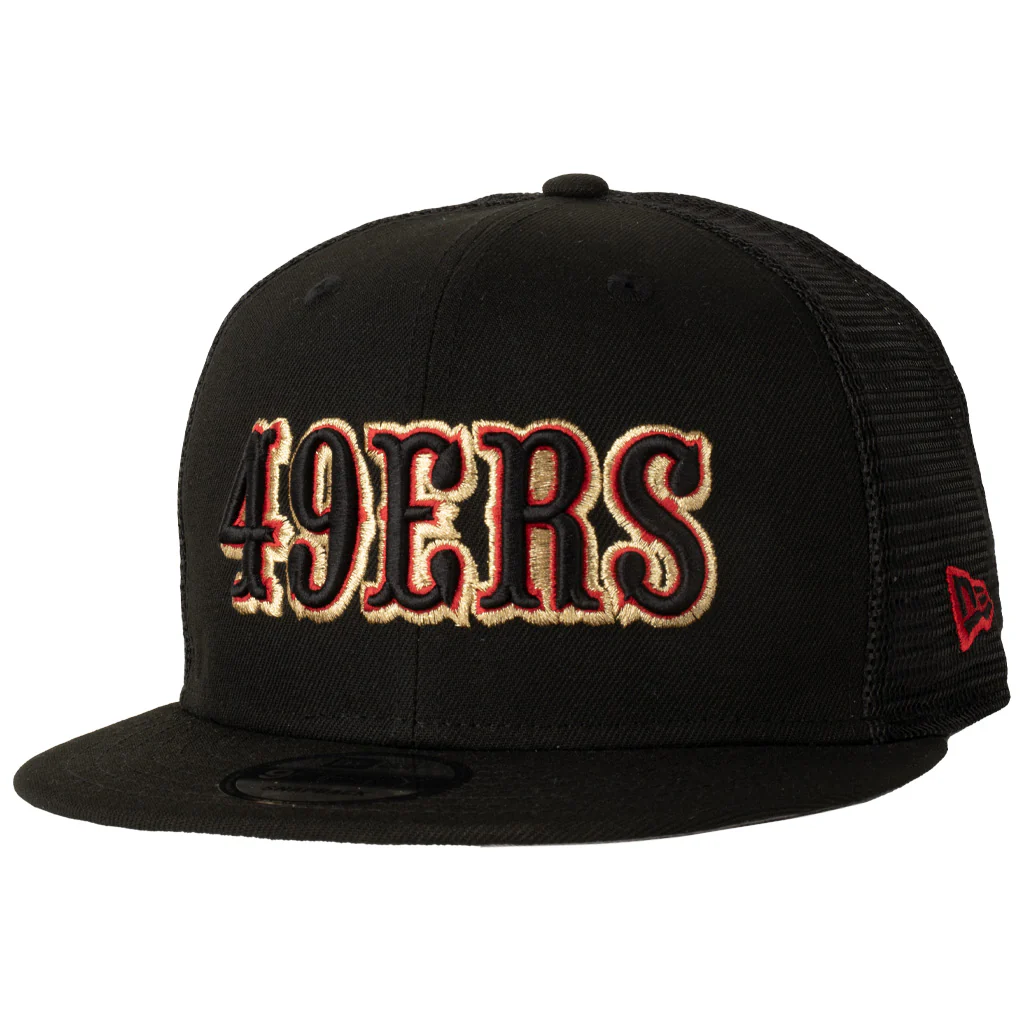NFL San Francisco 49ers New Era Shadowline 9FIFTY Snapback Trucker Hat - Black