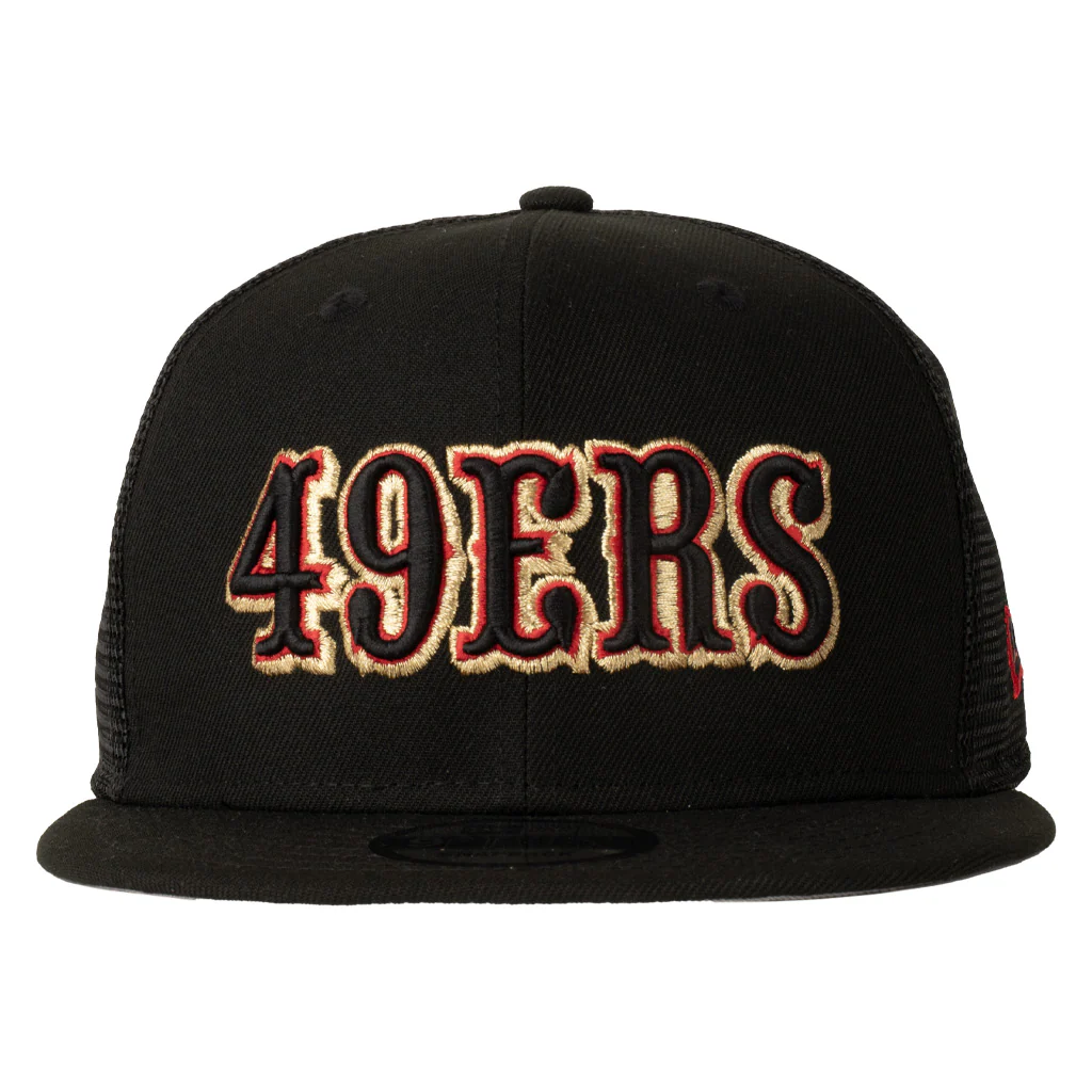 NFL San Francisco 49ers New Era Shadowline 9FIFTY Snapback Trucker Hat - Black - Image 2