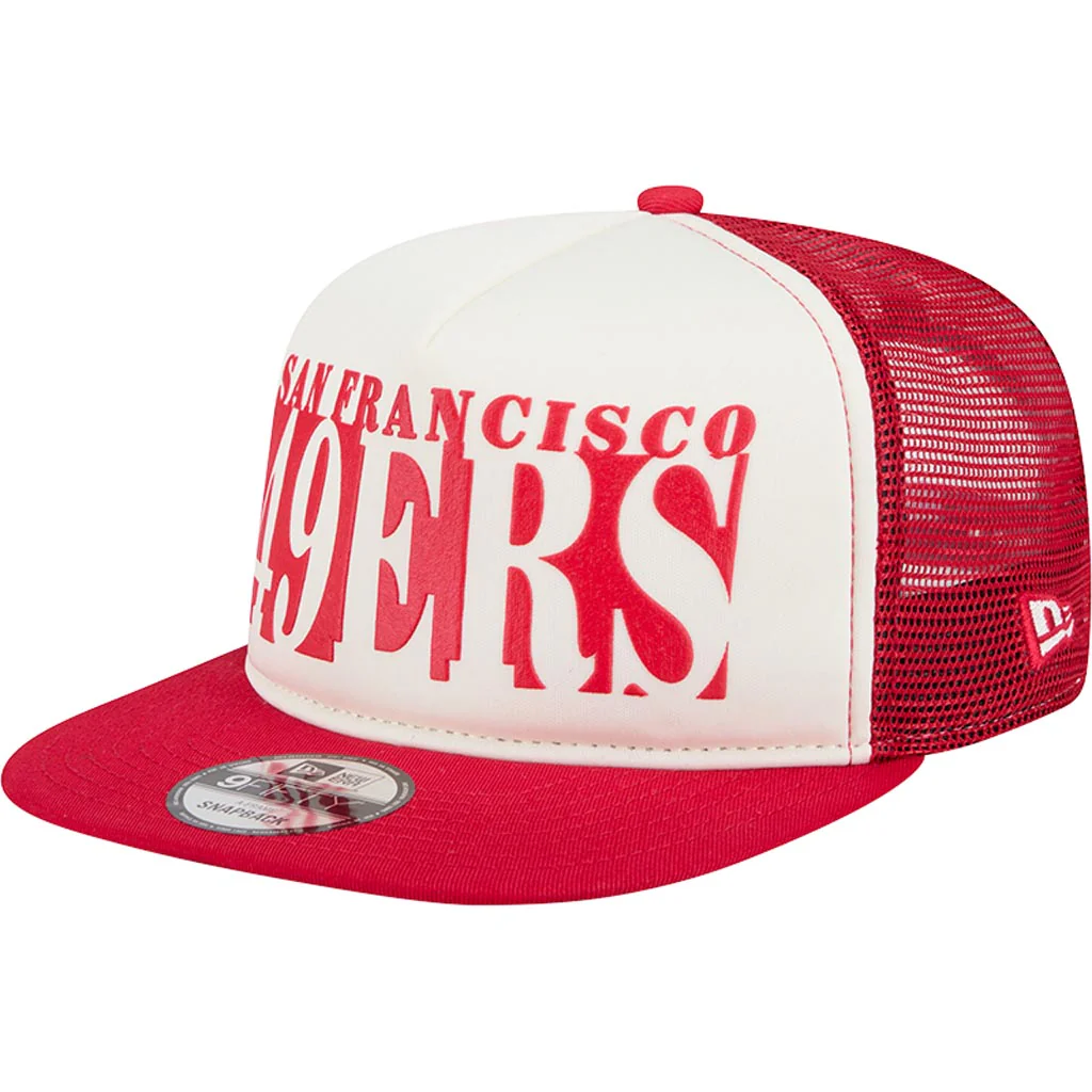 NFL San Francisco 49ers New Era Team Cutout 9FIFTY A-Frame Snapback Hat - Cream - Image 2