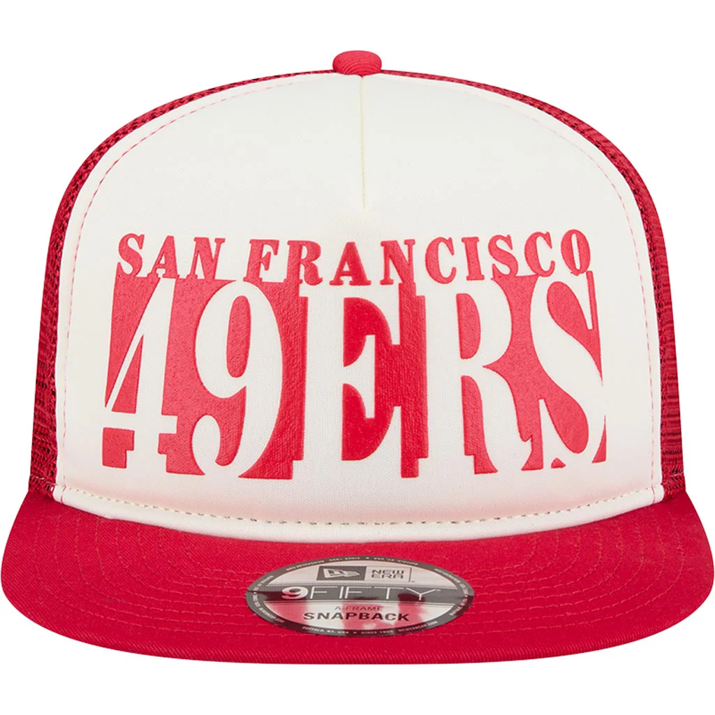 NFL San Francisco 49ers New Era Team Cutout 9FIFTY A-Frame Snapback Hat - Cream - Image 3