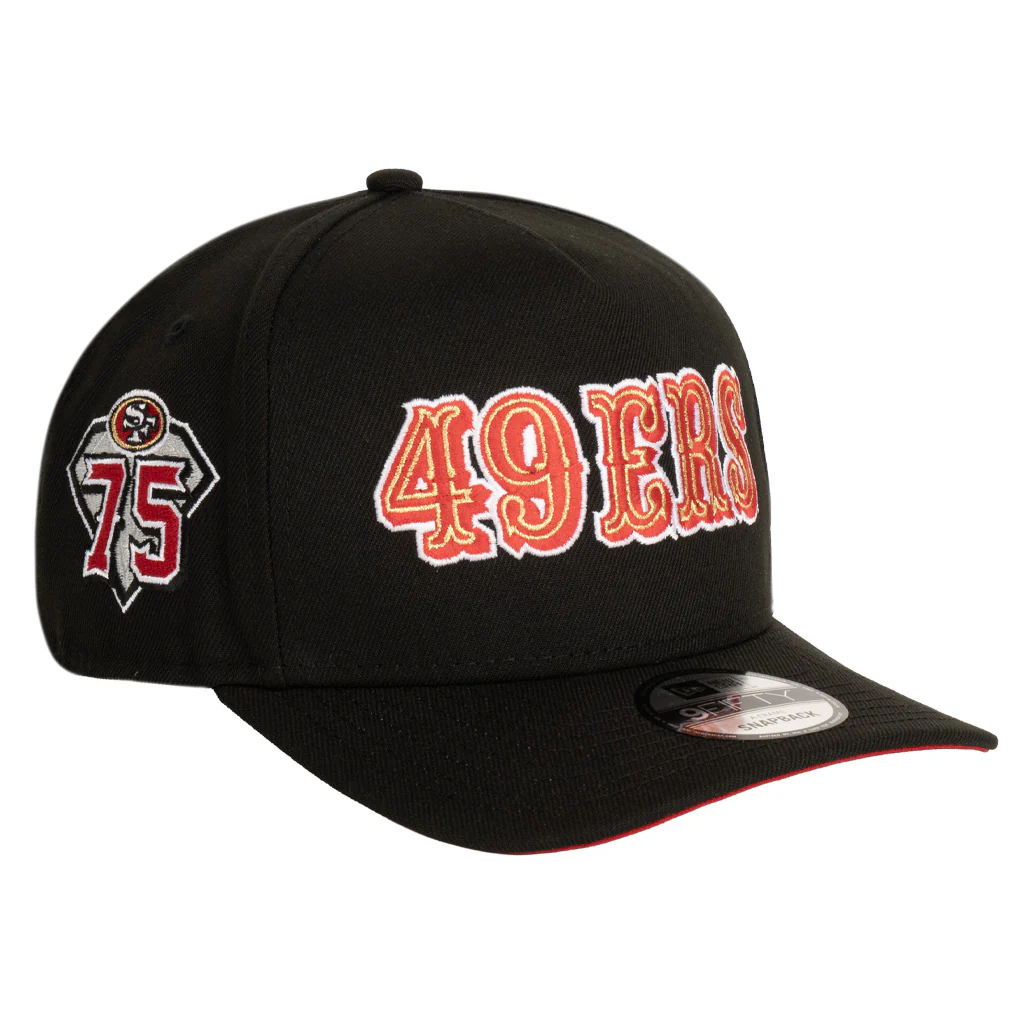 NFL San Francisco 49ers New Era Team Undervisor 9FIFTY A-Frame Snapback Hat - Black