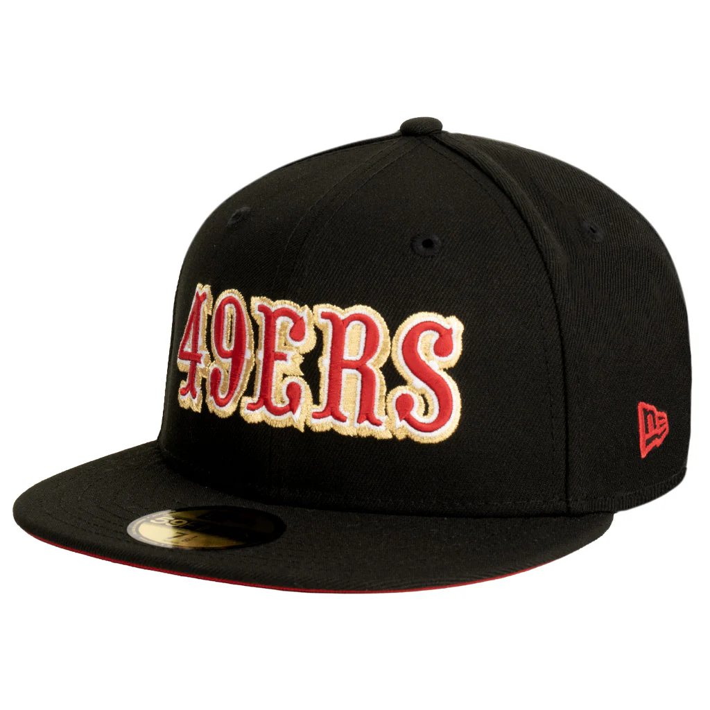 NFL San Francisco 49ers New Era Team Under Visor 59FIFTY Fitted Hat - Black - Image 2