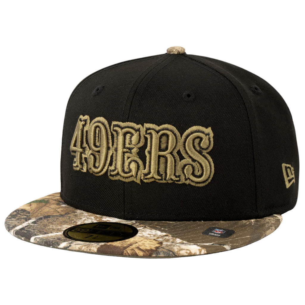 NFL San Francisco 49ers New Era Two-Tone Real Tree Shadow 59FIFTY Fitted Hat - Black