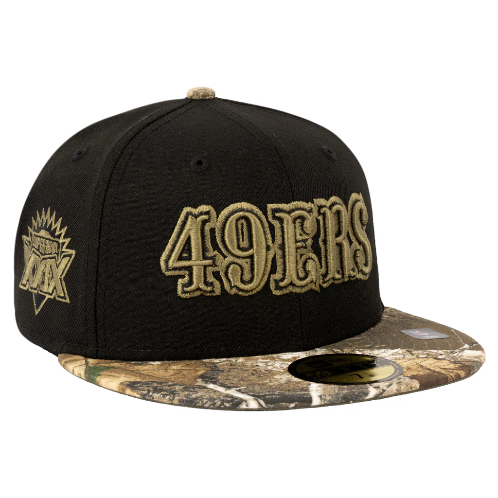 NFL San Francisco 49ers New Era Two-Tone Real Tree Shadow 59FIFTY Fitted Hat - Black - Image 2