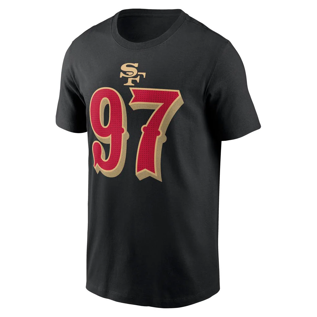 NFL San Francisco 49ers Nick Bosa Nike Rivalries Name & Number T-Shirt - Black - Image 2