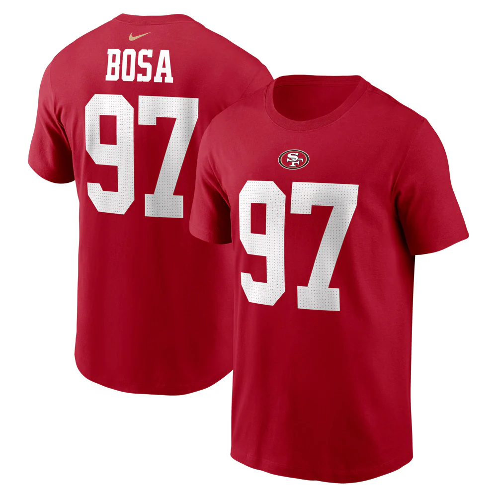 NFL San Francisco 49ers Nick Bosa Nike Name & Number T-Shirt - Red