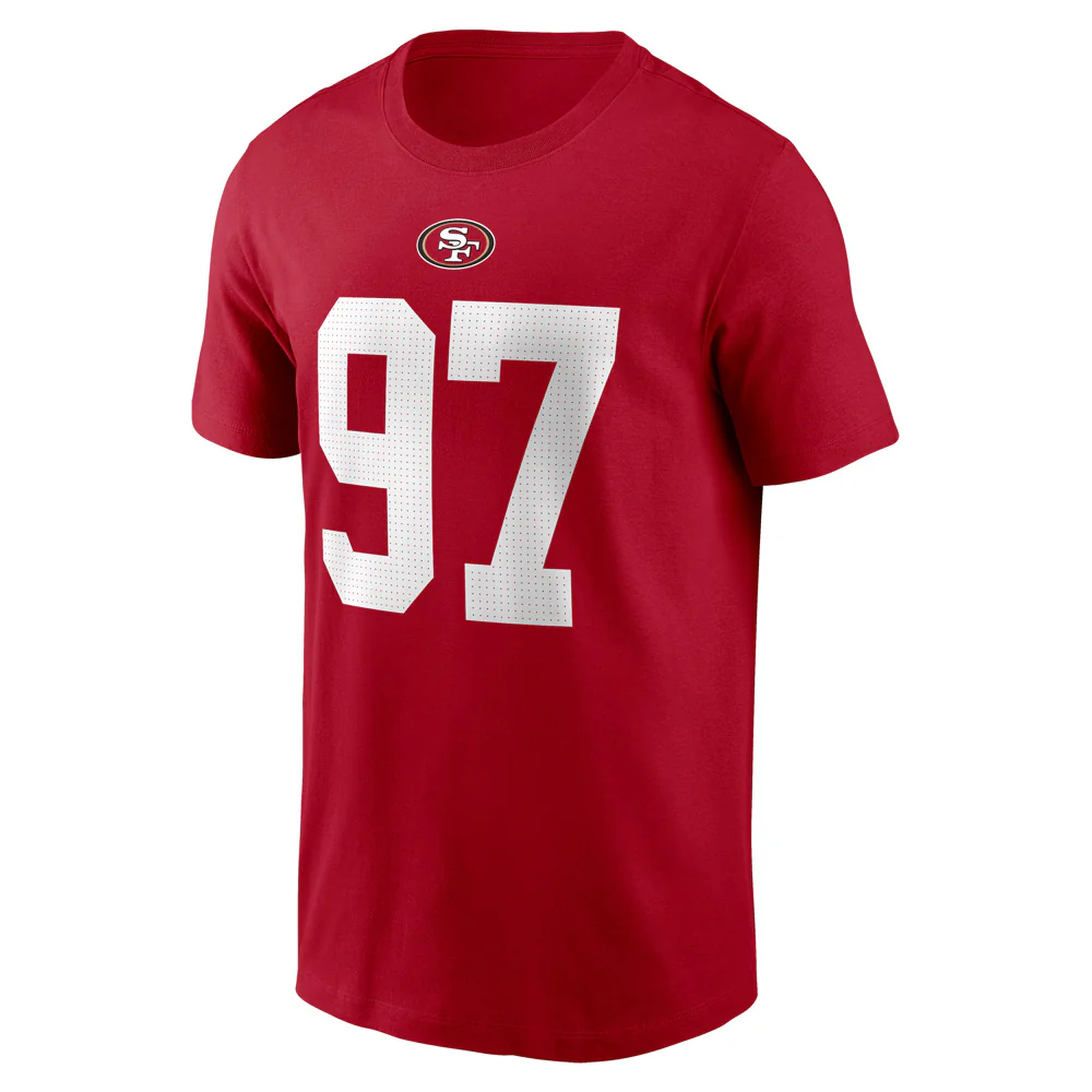 NFL San Francisco 49ers Nick Bosa Nike Name & Number T-Shirt - Red - Image 2