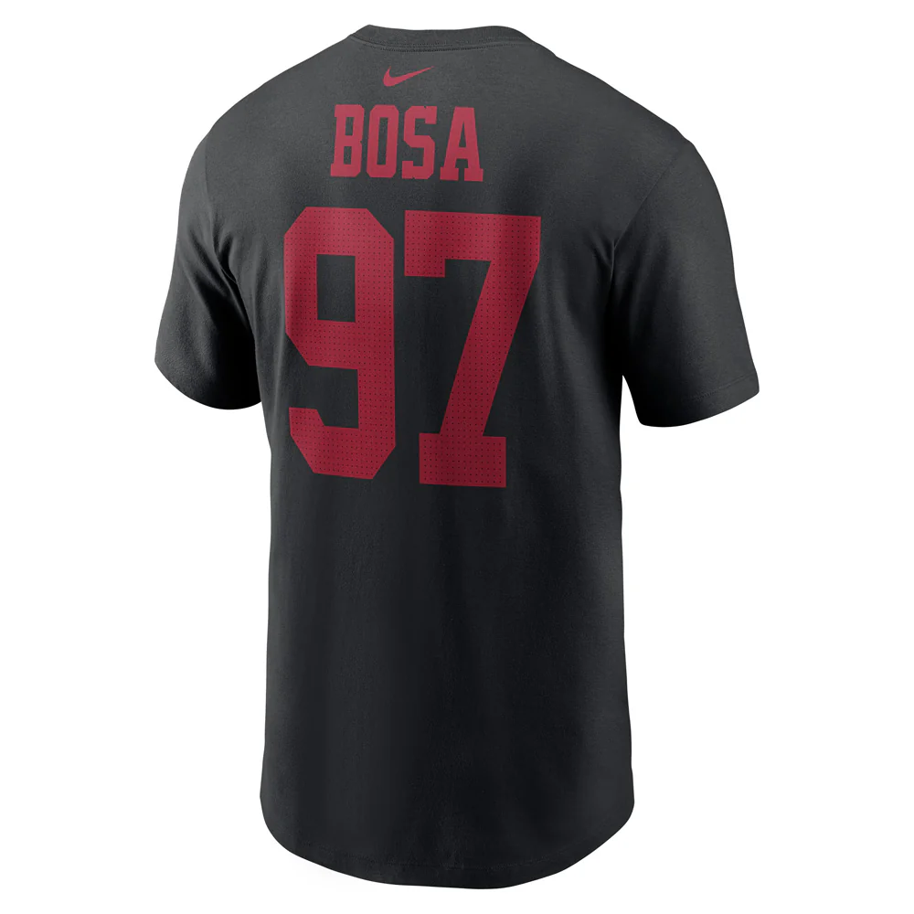 NFL San Francisco 49ers Nick Bosa Nike Player Pride Logo T-Shirt - Black - Image 3