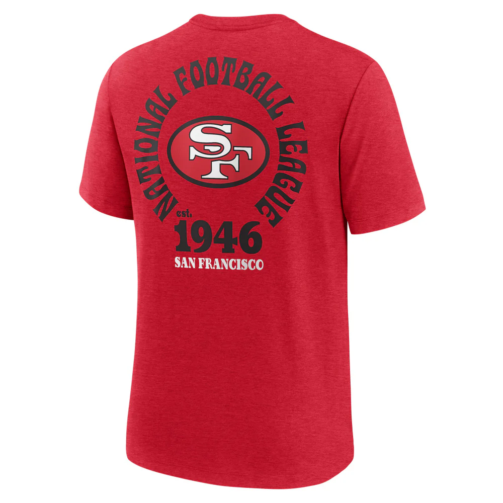 NFL San Francisco 49ers Nike 2-Hit Tri-Blend T-Shirt - Red - Image 3