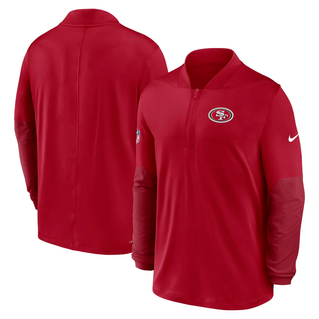 NFL San Francisco 49ers Nike 2025 Sideline Half-Zip Pullover Top - Red