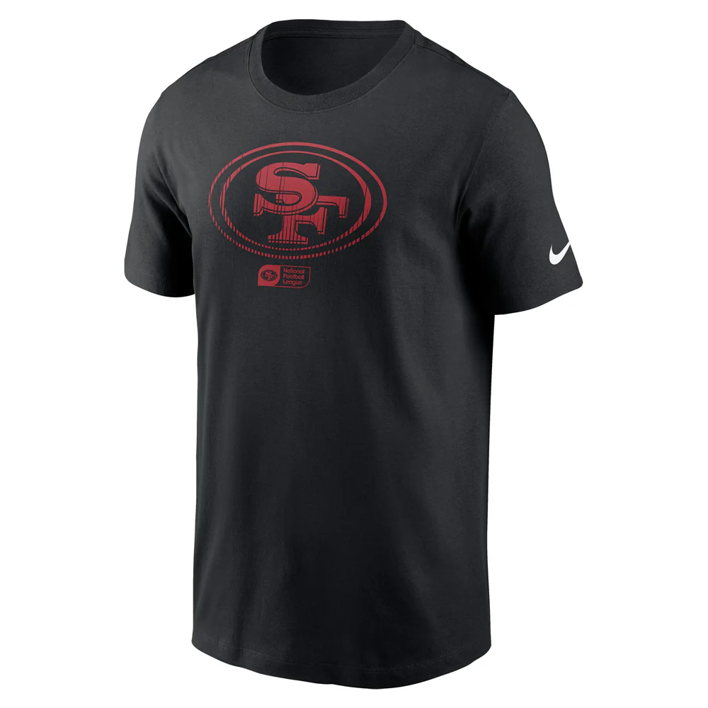 NFL San Francisco 49ers Nike Faded Essential T-Shirt - Black - Image 2