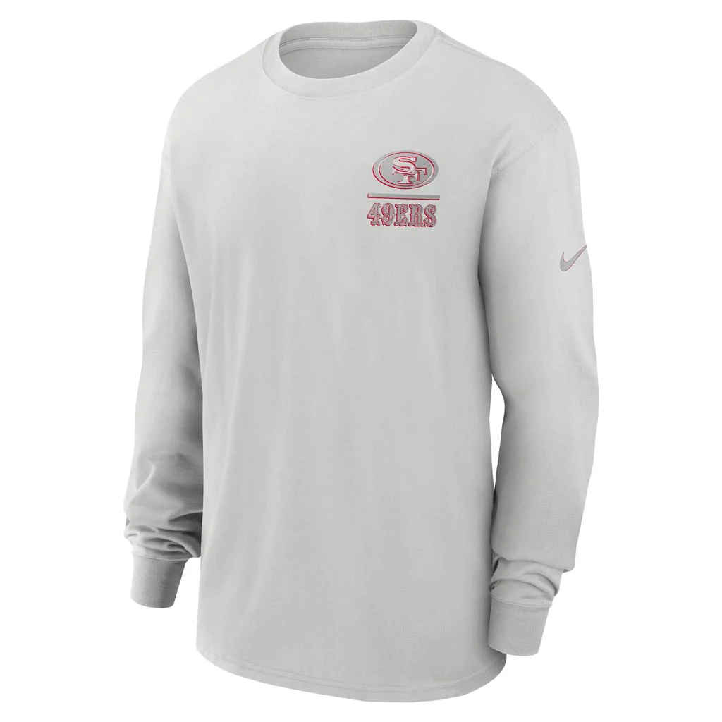 NFL San Francisco 49ers Nike Heavy Max90 Long Sleeve T-Shirt - Gray - Image 2