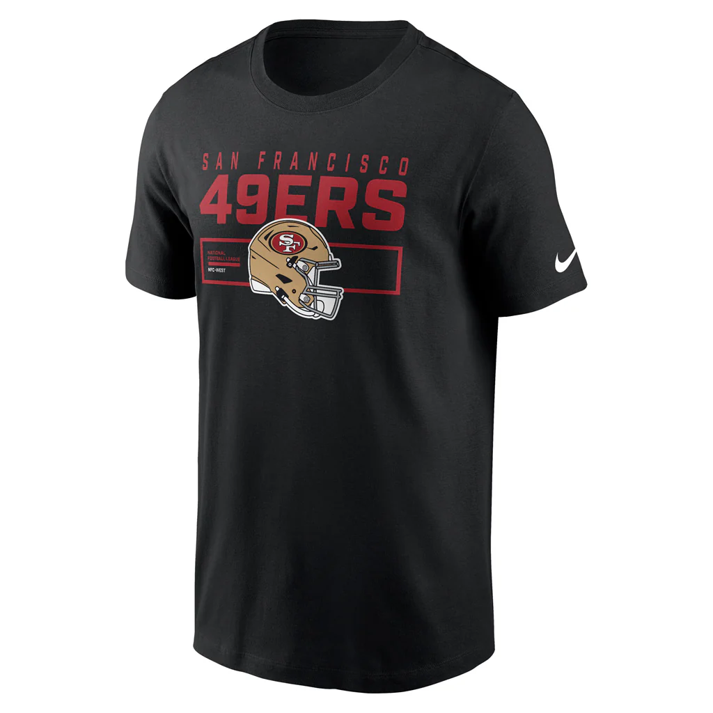 NFL San Francisco 49ers Nike Helmet Essential T-Shirt - Black - Image 2