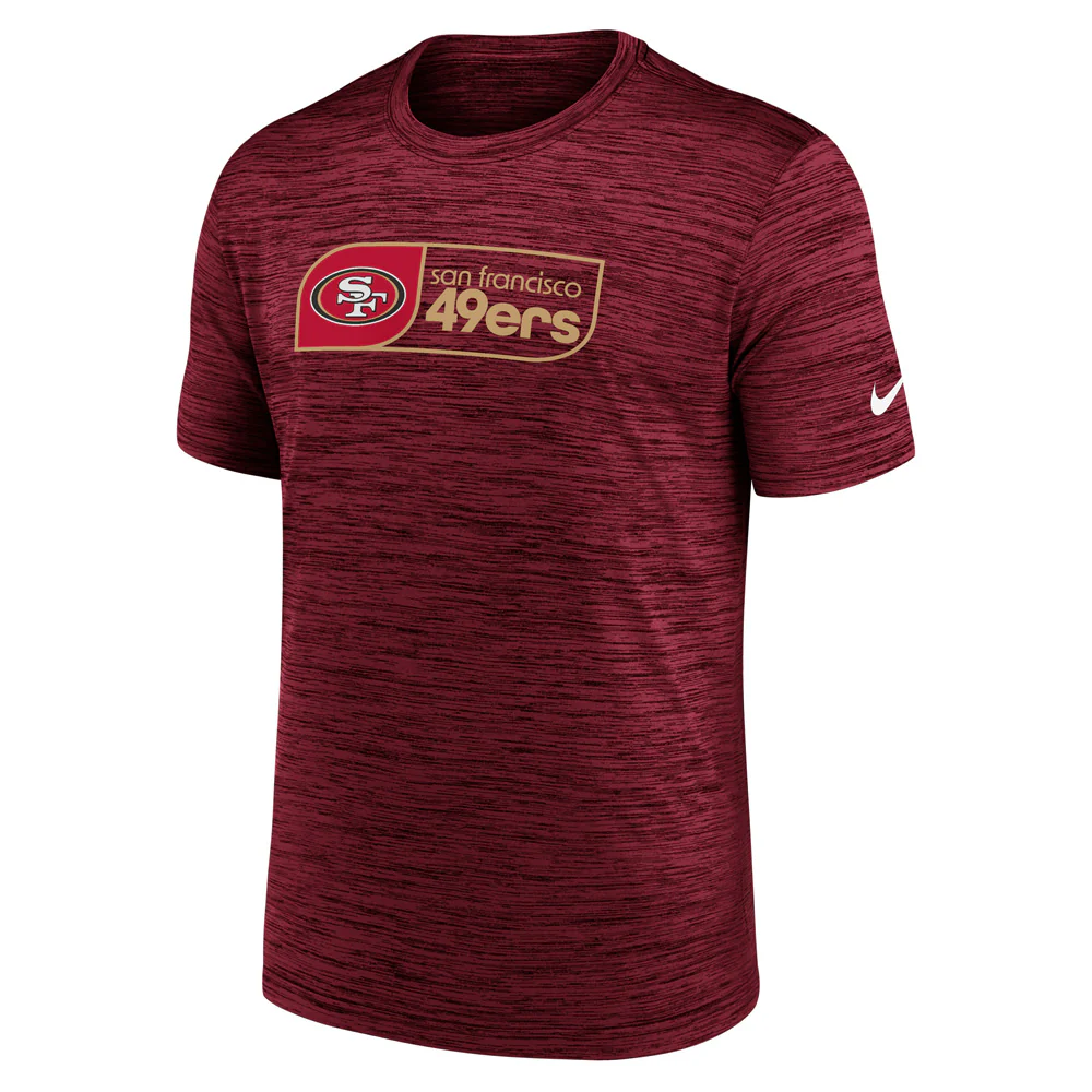NFL San Francisco 49ers Nike Jock Tag Velocity T-Shirt - Red - Image 2