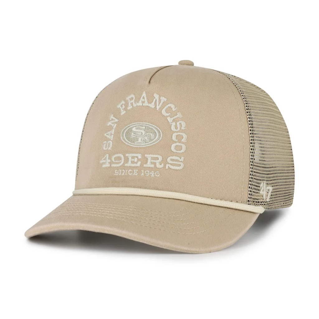NFL San Francisco 49ers Nike Ranchero Mesh Hitch Snapback Trucker Hat - Khaki