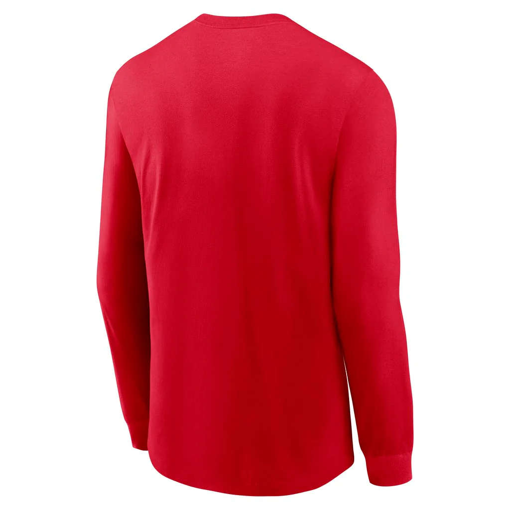 NFL San Francisco 49ers Nike Rewind Cotton Long Sleeve T-Shirt - Red - Image 3