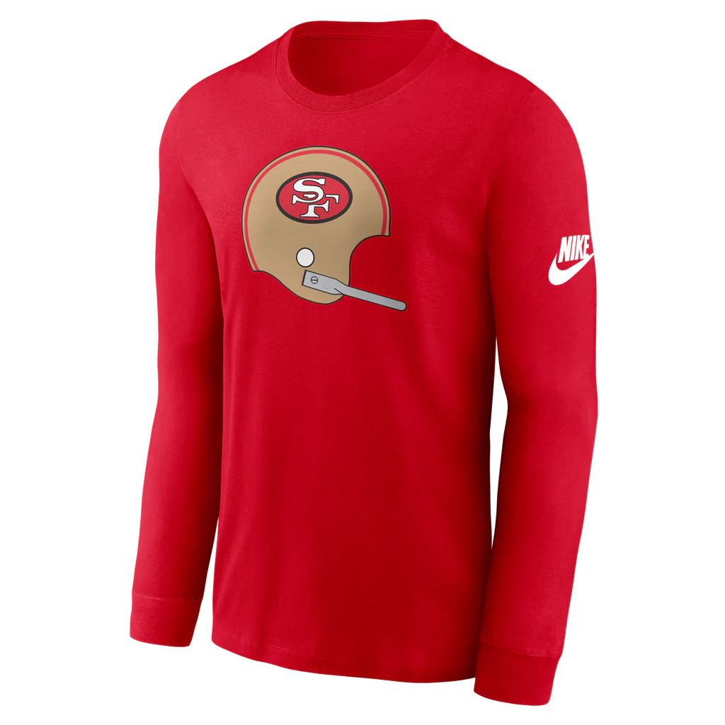 NFL San Francisco 49ers Nike Rewind Essential Long Sleeve T-Shirt - Image 2