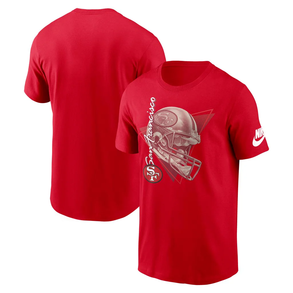 NFL San Francisco 49ers Nike Rewind Helmet T-Shirt - Red