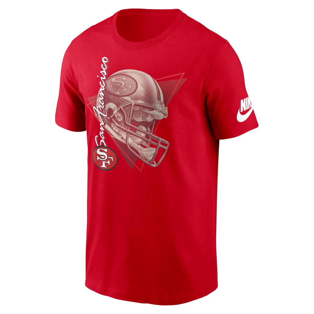 NFL San Francisco 49ers Nike Rewind Helmet T-Shirt - Red - Image 2