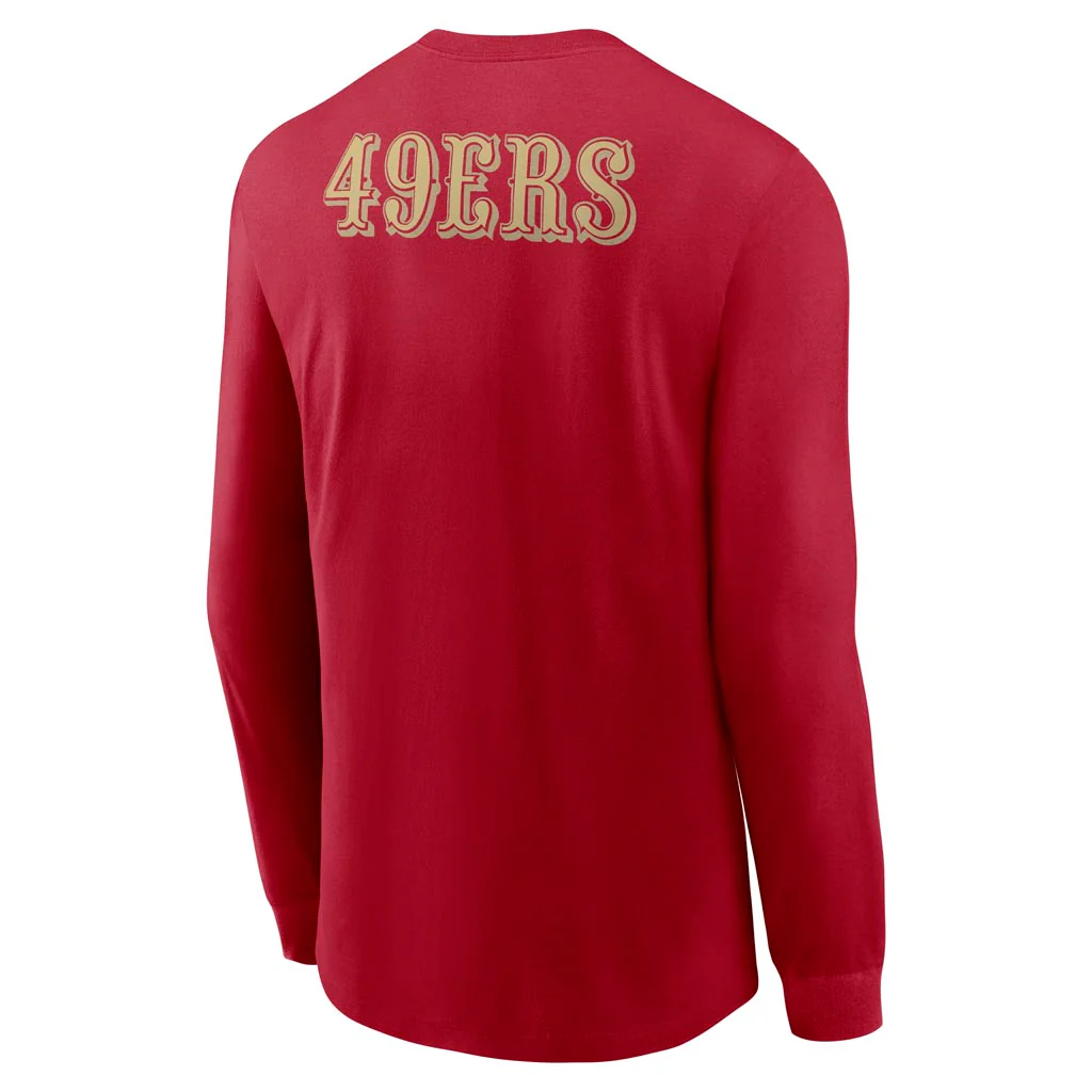 NFL San Francisco 49ers Nike Rivalries Cotton Long Sleeve T-Shirt - Red - Image 3