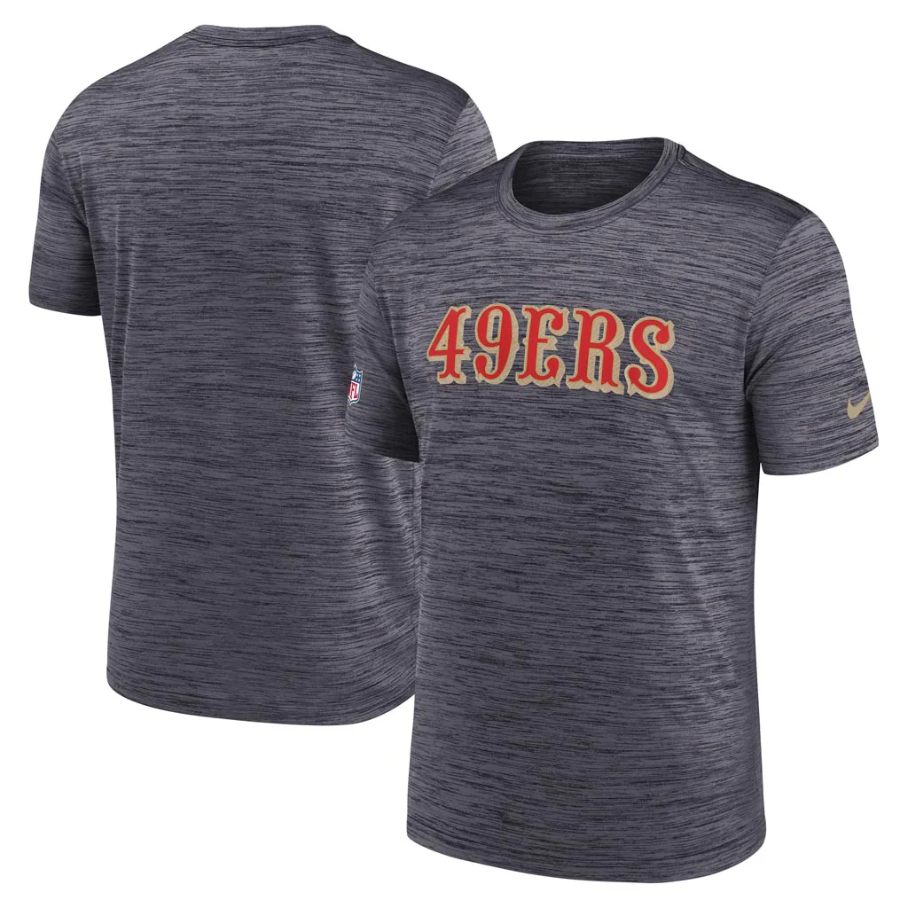 NFL San Francisco 49ers Nike Rivalries Velocity T-Shirt - Charcoal