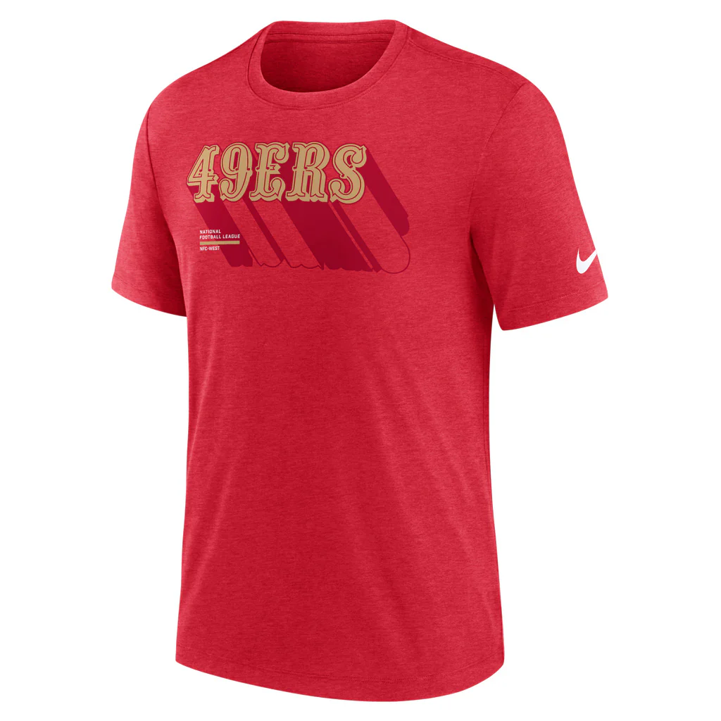 NFL San Francisco 49ers Nike Script Trail Triblend T-Shirt - Red - Image 2