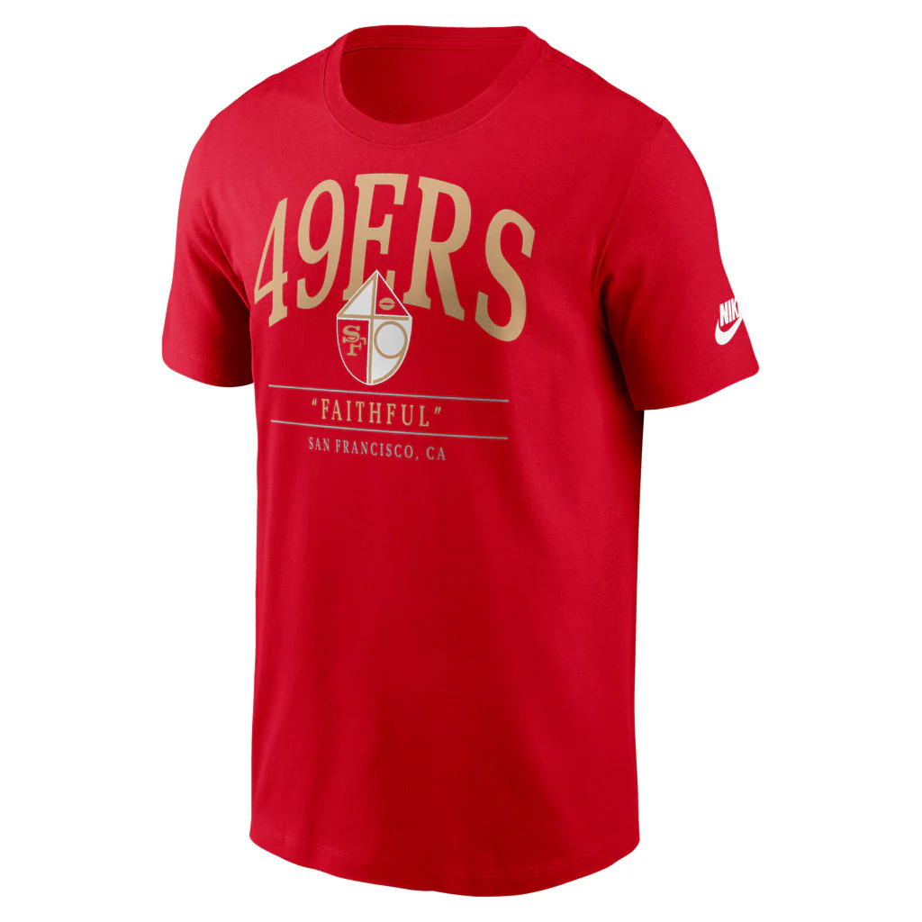 NFL San Francisco 49ers Nike Throwback Arch T-Shirt - Image 2