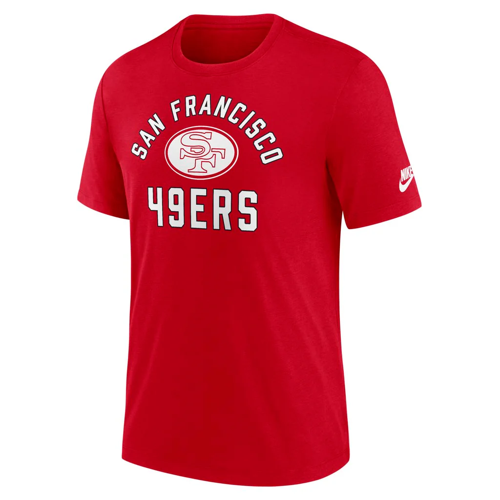NFL San Francisco 49ers Nike Tri-Blend Rewind T-Shirt - Red - Image 2