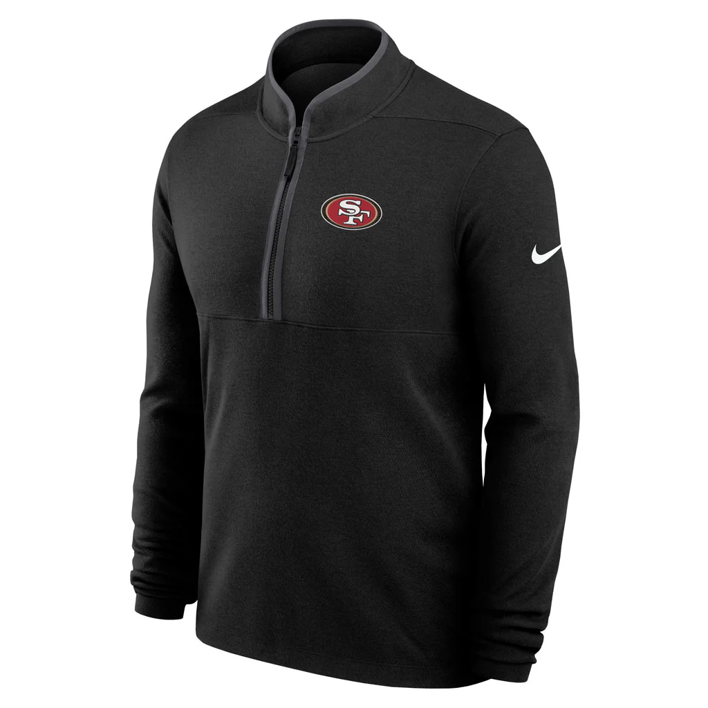 NFL San Francisco 49ers Nike Victory Half-Zip Pullover Top - Black - Image 2