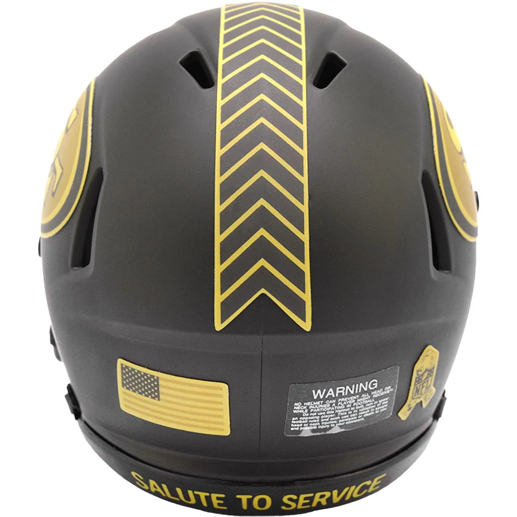 NFL San Francisco 49ers Riddell 2025 Salute to Service Mini Speed Helmet - Green - Image 2