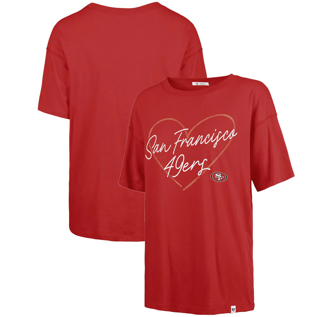 NFL San Francisco 49ers Women's '47 Lovestruck Sadie T-Shirt - Red