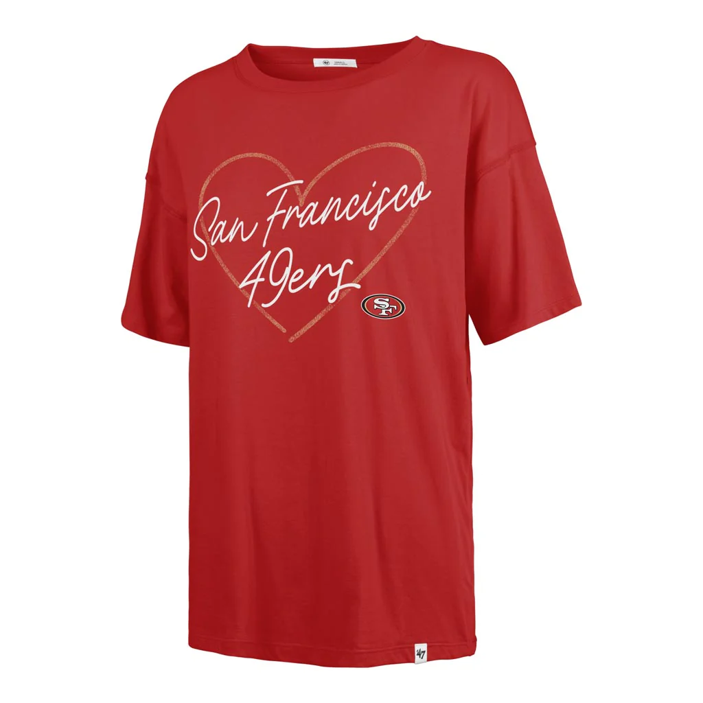 NFL San Francisco 49ers Women's '47 Lovestruck Sadie T-Shirt - Red - Image 2