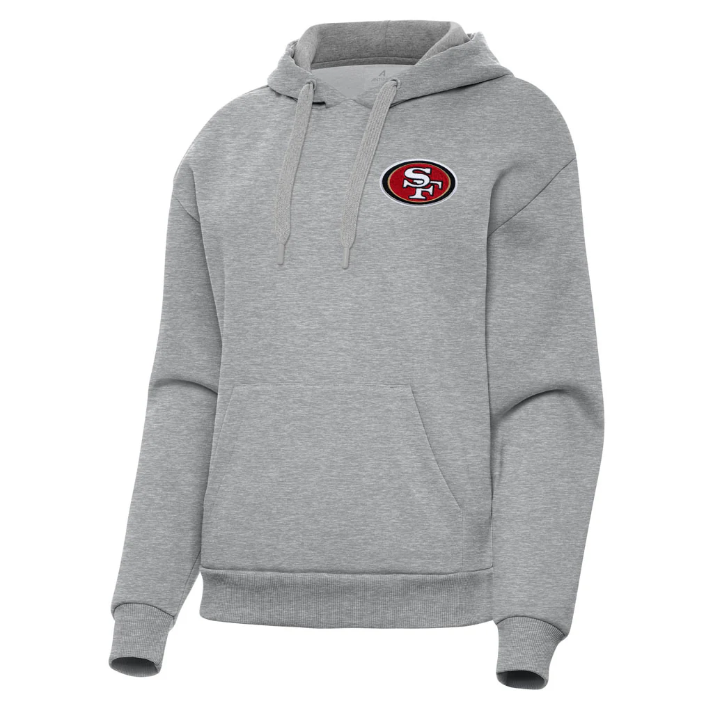NFL San Francisco 49ers Women's Antigua Victory Pullover Hoodie - Heather gray