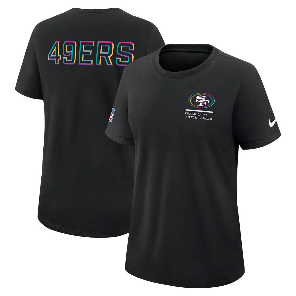 NFL San Francisco 49ers Women's Nike 2025 Crucial Catch Tri-Blend T-Shirt - Black