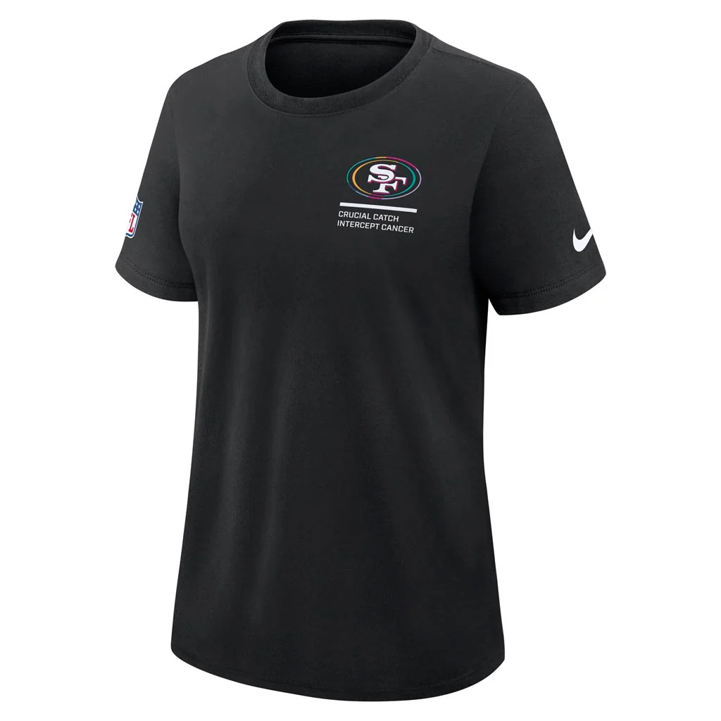 NFL San Francisco 49ers Women's Nike 2025 Crucial Catch Tri-Blend T-Shirt - Black - Image 2