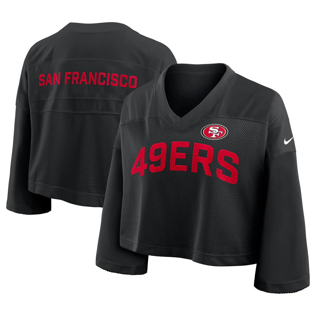 NFL San Francisco 49ers Women's Nike Jersey Fashion Crop Top - Black