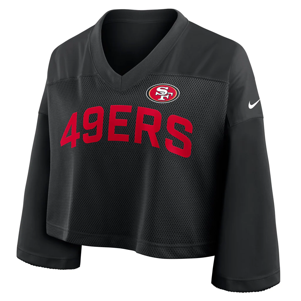 NFL San Francisco 49ers Women's Nike Jersey Fashion Crop Top - Black - Image 2