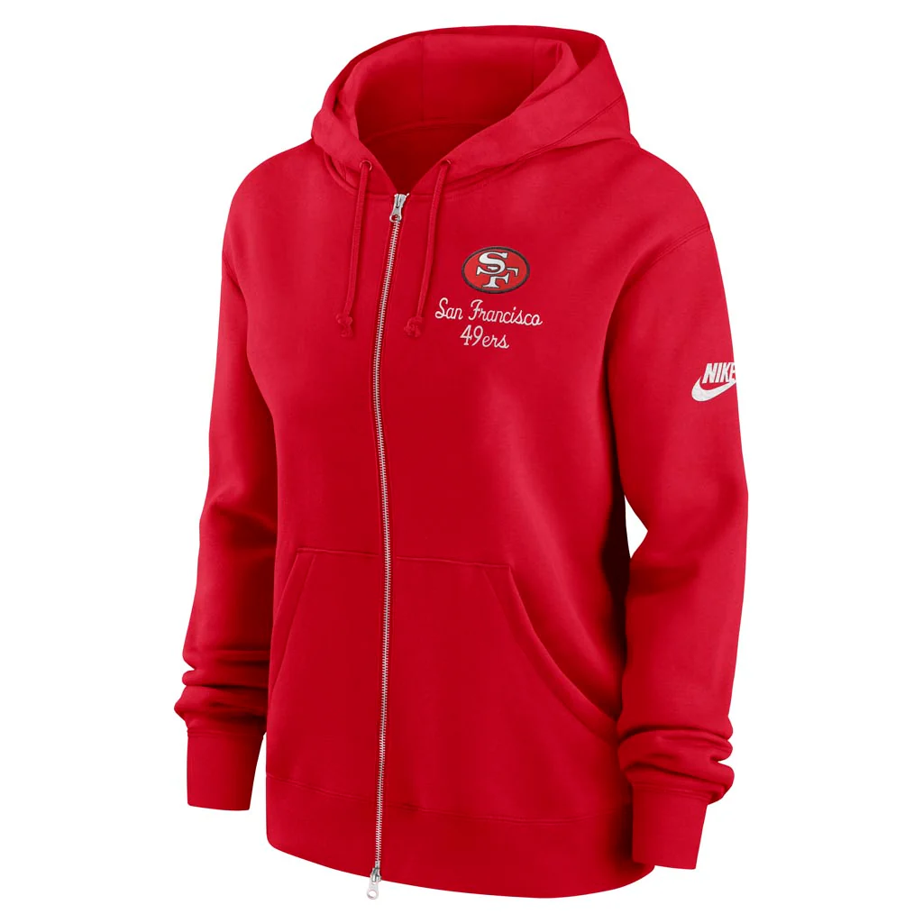 NFL San Francisco 49ers Women's Nike Rewind Phoenix Full-Zip Hoodie - Red - Image 2