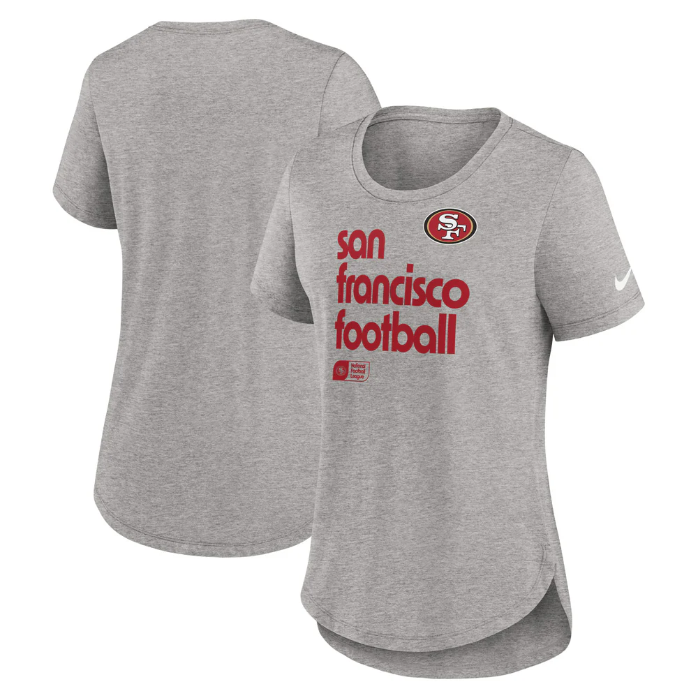 NFL San Francisco 49ers Women's Nike Tri-Blend Fashion T-Shirt - Heather Gray