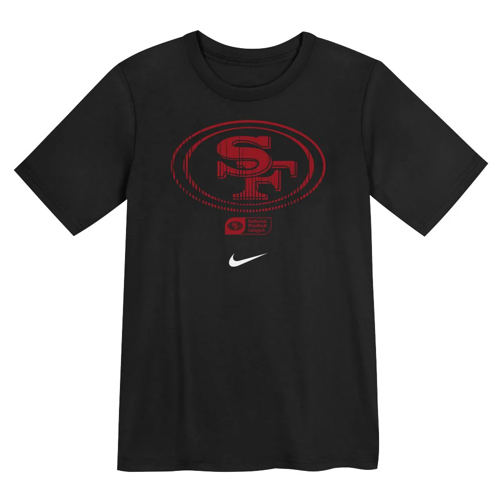 NFL San Francisco 49ers Youth Nike Faded Essential T-Shirt - Black - Image 2